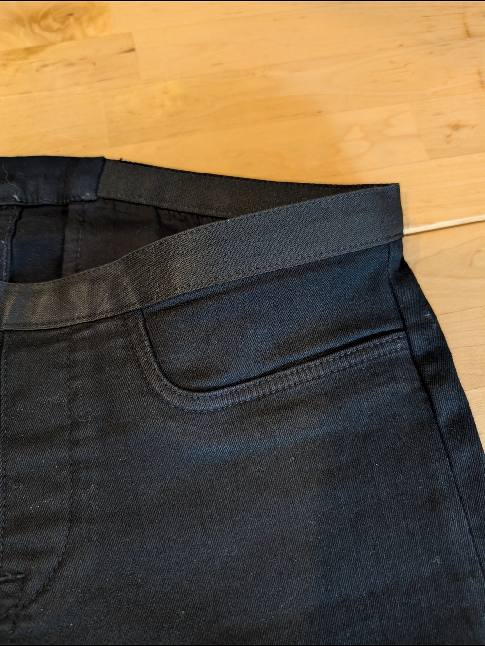Helmut Lang Black Denim Pants with Branded Waist Label